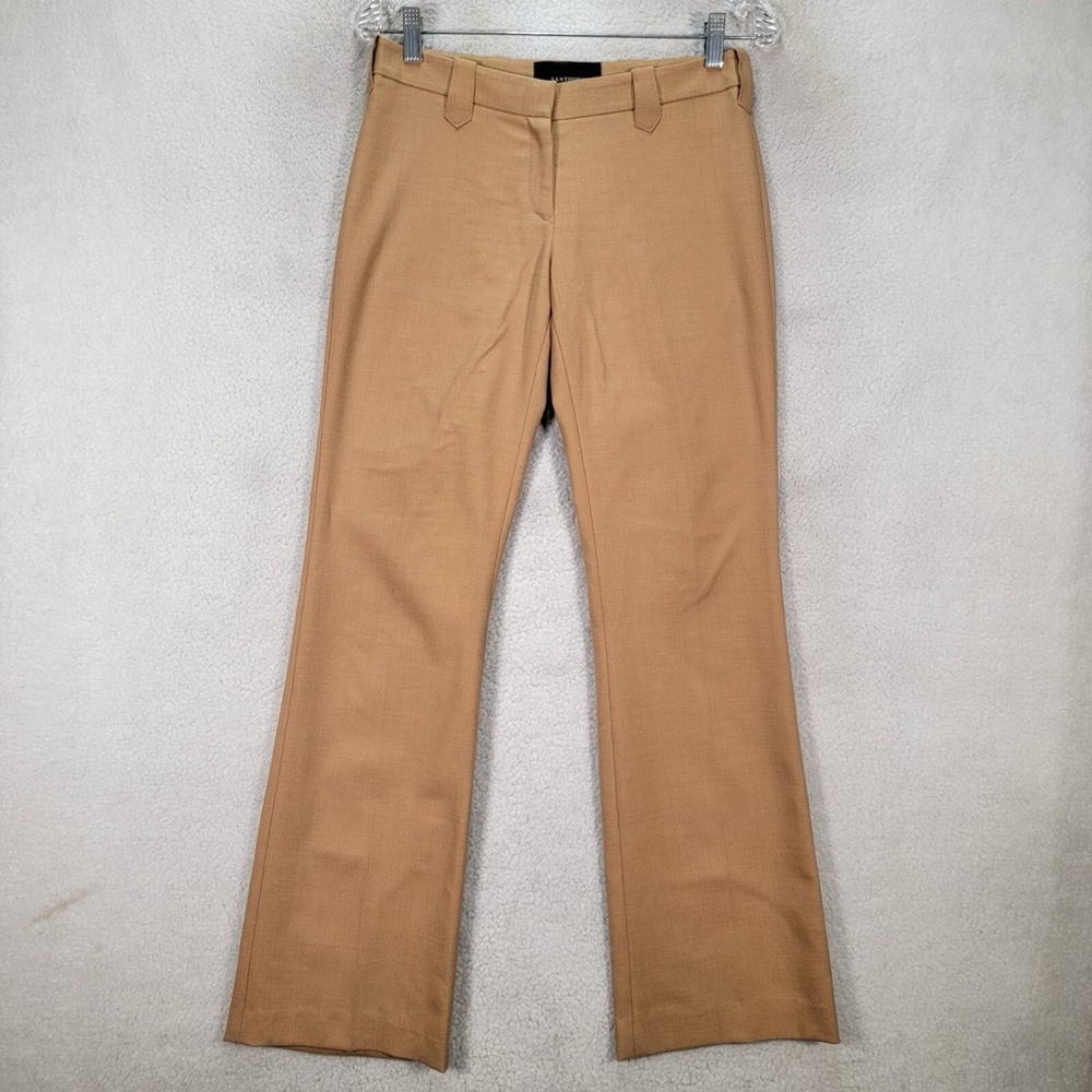 Santisima Womens Pants Size 4 Beige Wool Blend Stretch Career Bootcut Trouser